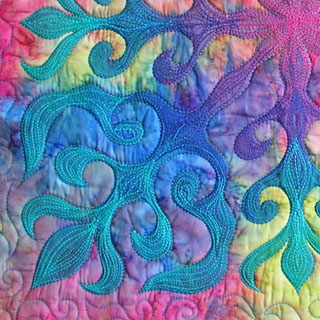 Detail of Water Lily stitching