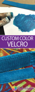 Don’t settle for Velcro that doesn’t match your project! Create Custom Color Velcro with Shiva Artist’s Paintstiks and a stencil brush.