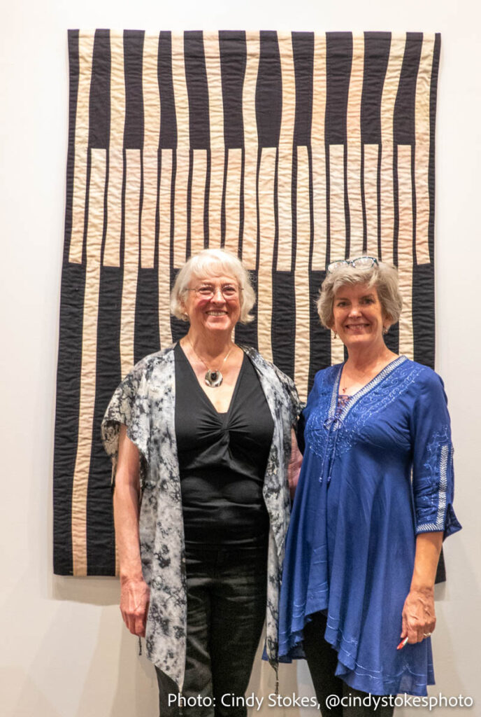 Carolyn Abbott and Shelly Stokes at Contemplations in Cloth exhibit